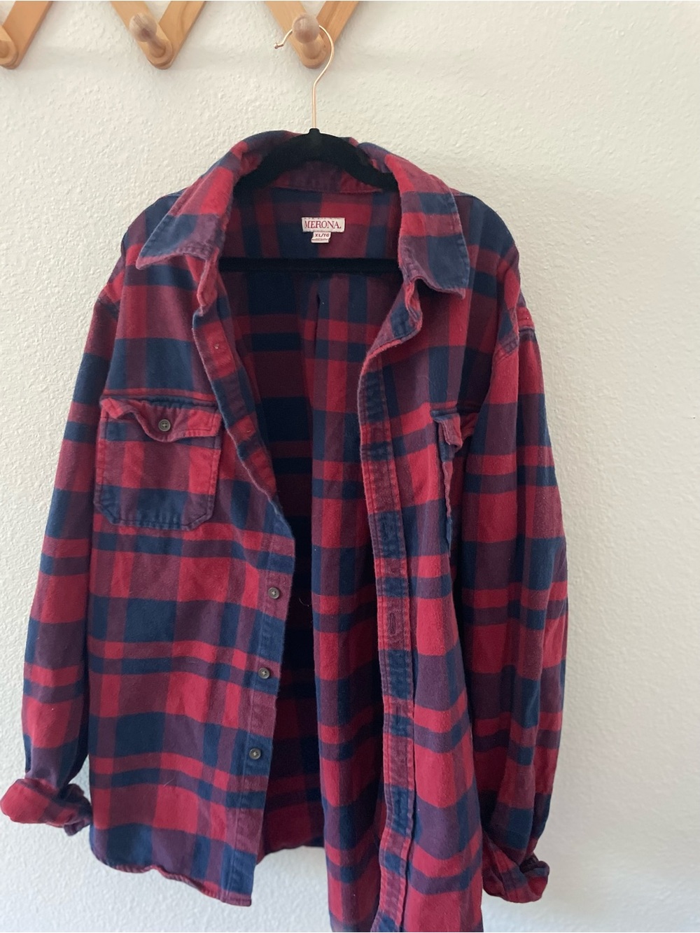 Merona Red and Navy Buffalo Plaid Shirt